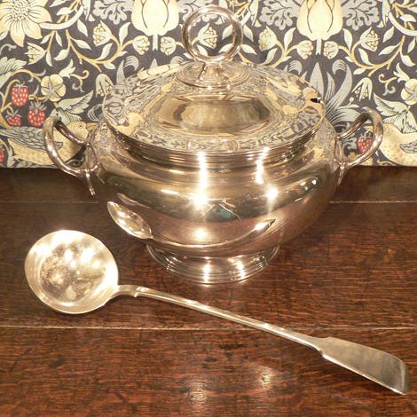 Tureen and ladle separately